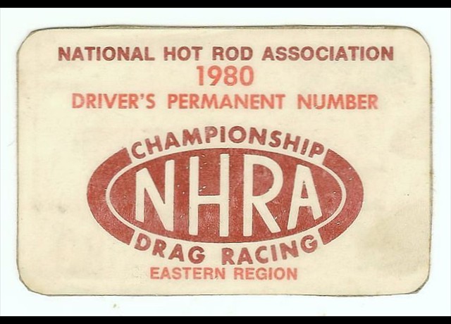 George NHRA number card 1