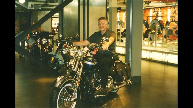 Jim 32  on motorcycle